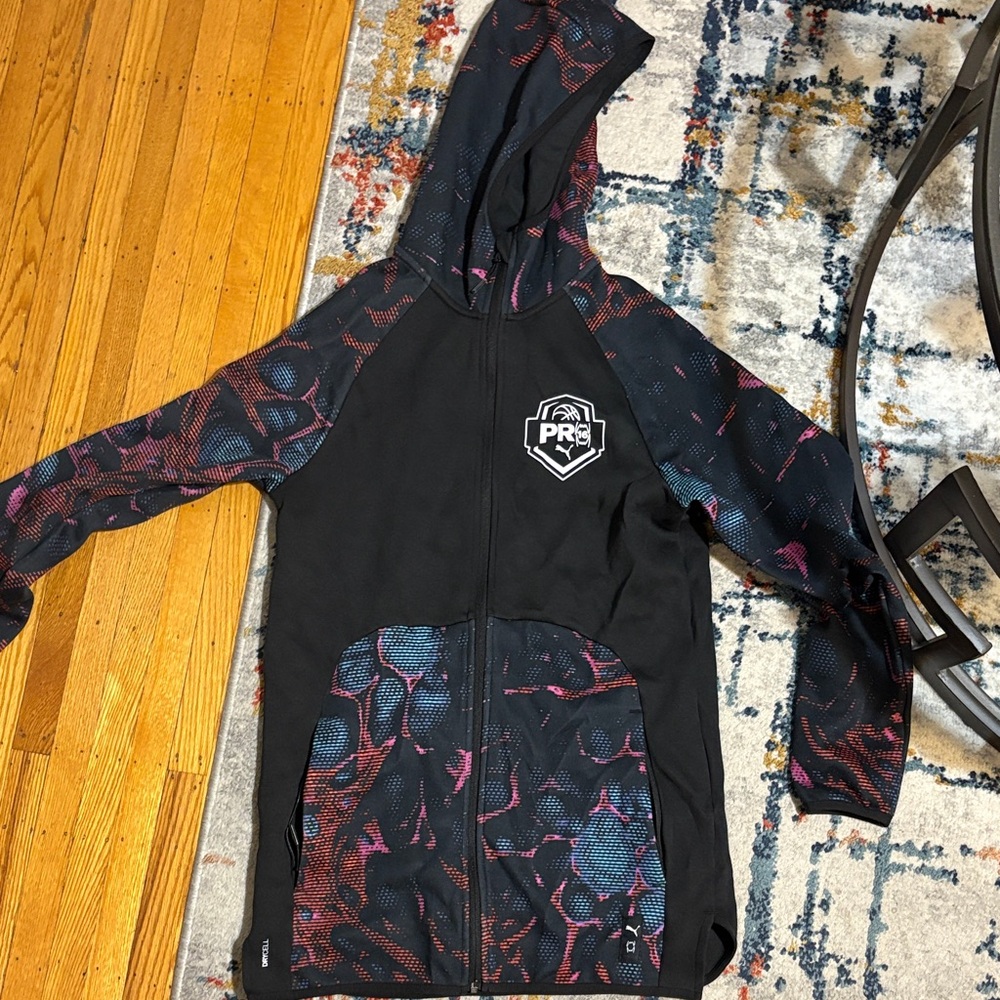 Puma Black and Red Hooded Sweatshirt